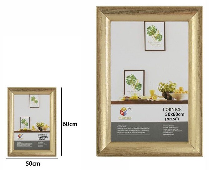 Cornice Per Foto Fotografie Quadri Tele Dimensioni 50x60cm Dorata dfh