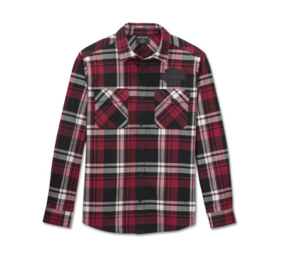 Harley-Davidson Hemd Flannel Plaid Chili Pepper/Rot/Schwarz, Baumwolle