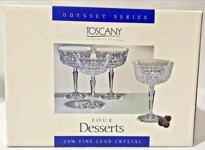 Set Of 4 Fancy Glassware - Odyssey Series - NEW Bar Glasses Desert Glasses 4 NEW