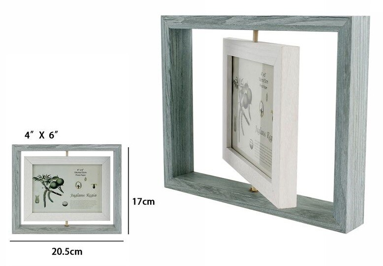 Cornice Per Foto Fotografie 10x15cm Doppia Girevole In Legno dfh