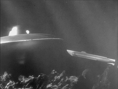 1959 s ATOMIC SUBMARINE Tigershark & USO at sea bottom b/w 8x10 scene