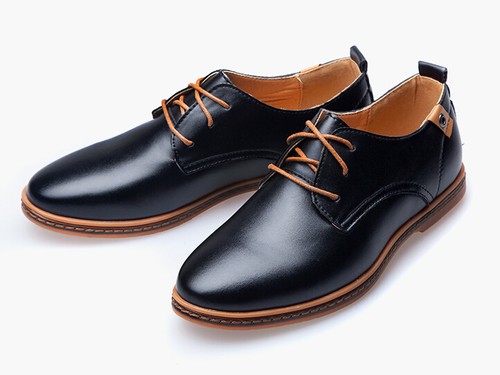 Mens Fashion Leather Shoes Wedding Oxfords Platform Dress Formal British Casual