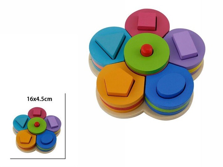 Gioco In Legno Fiore Colorato Bambini Educativo Forme Imparare dfh