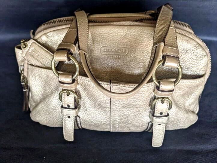 Coach purse cheap gold metallic