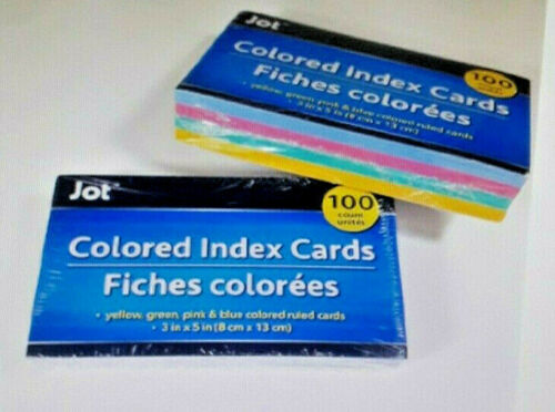 200 Colored Ruled Index Cards in Assorted Colors, 3"x5"