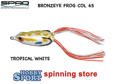FROG SPRO BRONZEYE 65 COL TROPICAL WHITE SPINNING BLACK BASS