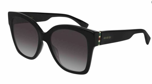 Pre-owned Gucci Gg 0459 S 001 Black Sunglasses In Gray