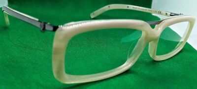 Belstaff BV19 col.314 Eyeglasses Frames Ivory Silver Rectangular Size 55-15-130