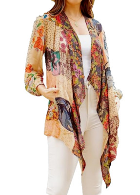 Nwt FUNKY STUFF nothing matches funky chiffon CARDIGAN TOP TUNIC M Free shipping