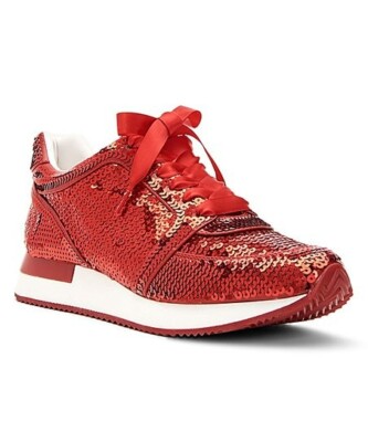Katy Perry Red Lena Sequin Sneaker 7.5
