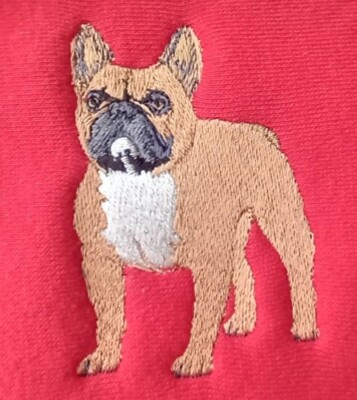 French Bulldog  embroidered on the rim of Knitted hat Choice of 33 hat colours