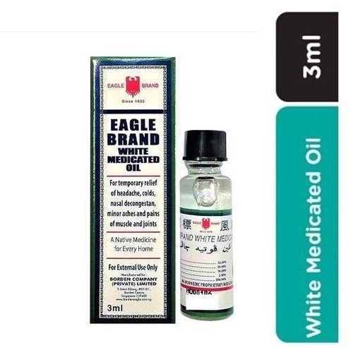 12 x Eagle Brand White Medicated Oil 3ml Great For Long