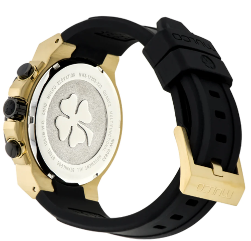 Pre-owned Mulco Elevation Black Silicone Band Analog Men's Gray Dial Watch Mw3-17203-222
