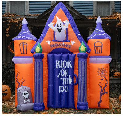 Halloween Inflatables 2024 New 10FT Castle Haunted House Arch Archway with ...