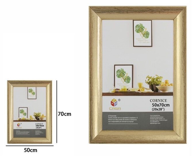 Cornice Per Foto Fotografie Quadri Tele Dimensioni 50x70cm Dorata dfh
