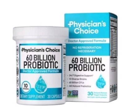 Physician's Choice 60 Billion Probiotic 30 Capsules 1 Months Supply Exp. 3/25&26