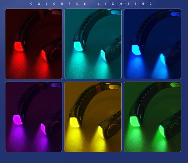 5-Speed Neck Fan Hands Free Portable Fan Leafless Hanging Neck Fan Rechargeable