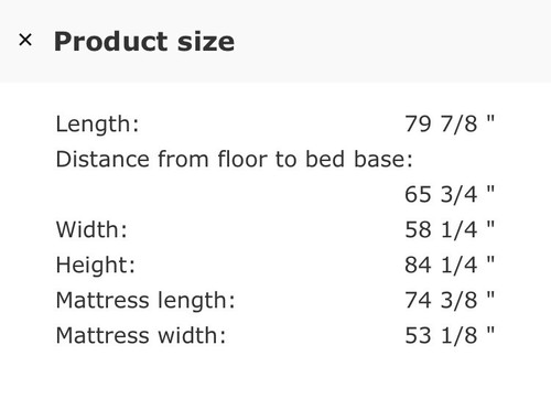 Black Wooden Loft Bed by IKEA (matching mattress sold separately)