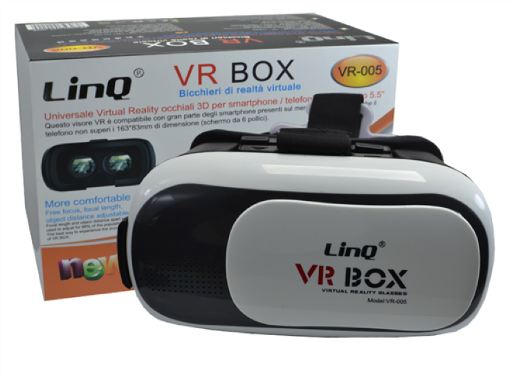 Visore VR BOX Linq VR-005 Realtà Virtuale Smartphone Android IOS Fino 6 Pollici
