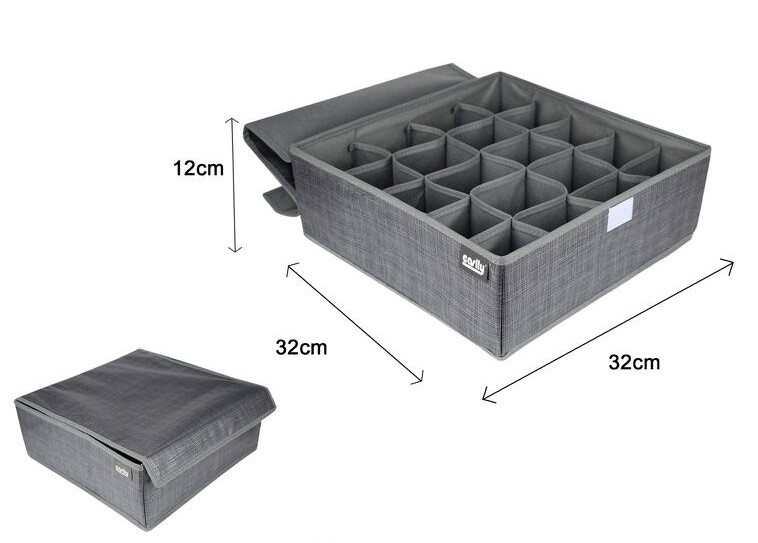 PortaOggetti In Tessuto Organizer Contenitore Biancheria 20 Posti 32x32x12cm dfh