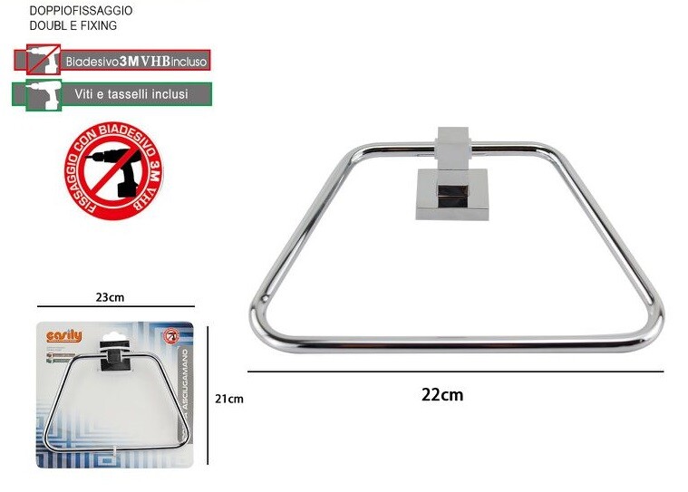 Anello Porta Asciugamano Asciugamani Fissaggio a Parete Bagno Square dfh