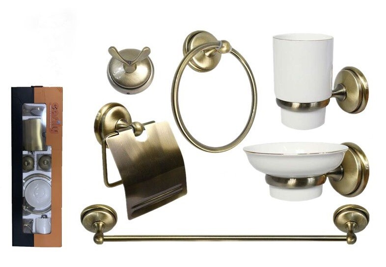 Bagno 6 Accessori Porta Asciugamano Rotolo Bicchiere Spazzolino 52644 dfh