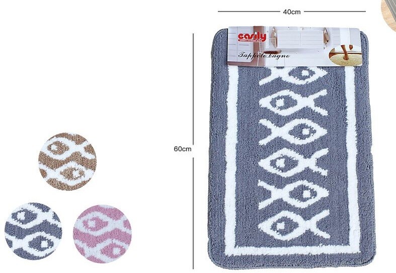 Tappeto Tappetino Antiscivolo Per Bagno Arredo Pesci 40x60cm 10226 dfh