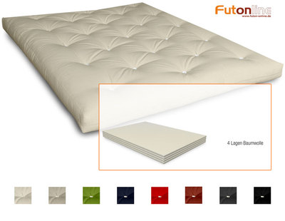 Futon Shiatsu Japan Futonmatratze Futton Matratze mit 4 Lagen Baumwolle - Neu