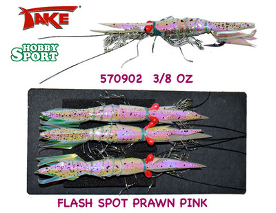 MINI EMULATORE FLASH SPOT PRAWN TAKE  3/8 oz PINK PESCA MARE BARCA 3 PZ