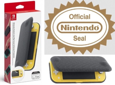 NEW Genuine Official Nintendo Switch Lite Flip Cover & Screen Protector Black