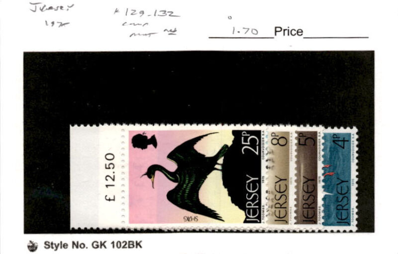 Jersey, Postage Stamp, #129-132 Mint NH, 1975 Birds (AC)