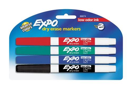 EXPO 86674K Assorted Dry Erase Marker (Pack 4)