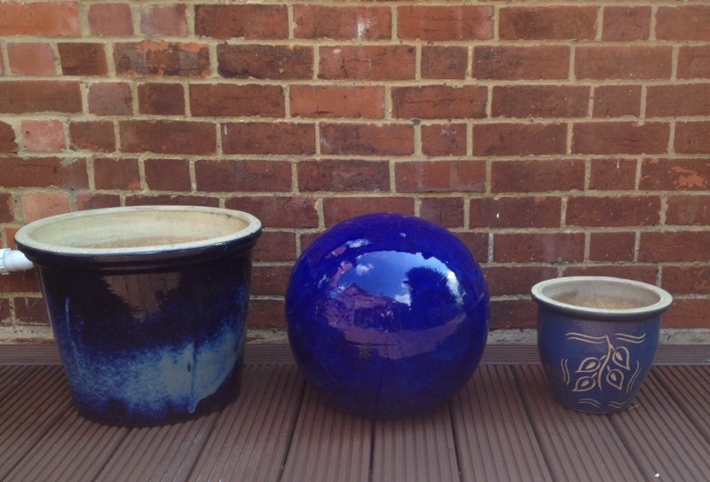 Blue Ceramic Garden Sphere & Pots in Shinfield, Berkshire Gumtree