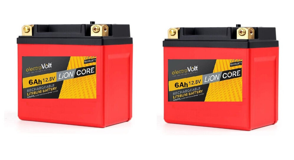 2 Pack 12V 6Ah LiFePO4 Lithium Iron Phosphate Deep Cycle Rechargeable Battery