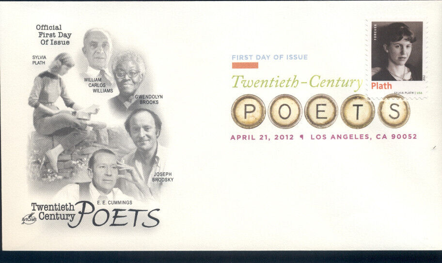 2012 First Day of Issue  Stamp Honoring - Poets - Sylvia Plath - Art Craft  #B