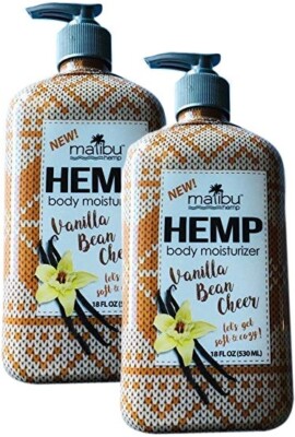 Two Bottles Malibu Hemp Vanilla Bean Cheer 18oz Moisturizer Lotion