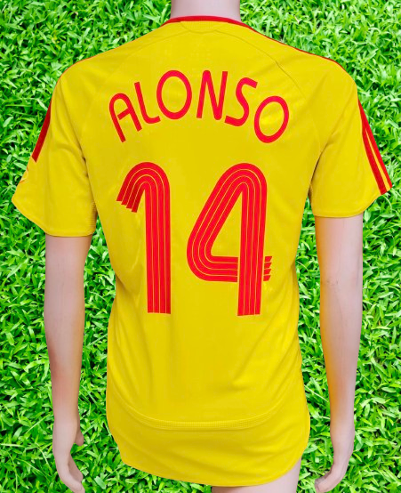 LIVERPOOL FC 2006-2007 JERSEY REEBOK ALONSO 14 AWAY SHIRT