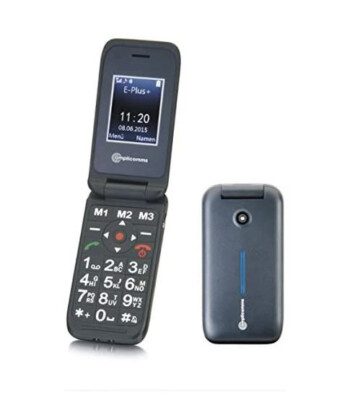  Amplicomms PowerTel M6700 Senioren-Klapp-Handy schwarz extra laut 24 dB / 85 dB
