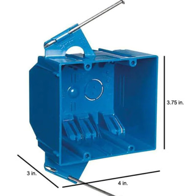 New Carlon 2-Gang 32 cu. in. Blue PVC New Work Electrical Switch and Outlet Box