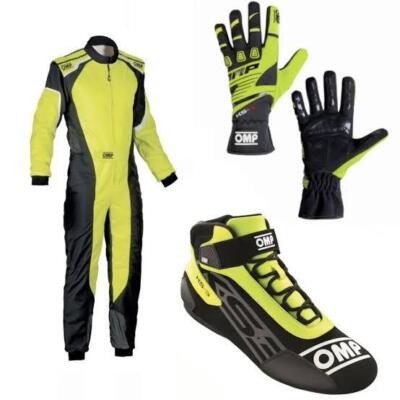 Multicolor OMP Kart Racing suit, Gloves and Shoes set CIK/FIA Level 2 Approved
