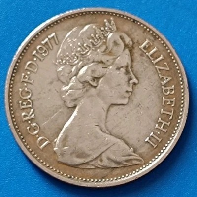 🇬🇧 ENGLAND GREAT BRITAIN COIN MONETA 2 TWO NEW PENCE 1977 QUEEN ELIZABETH II