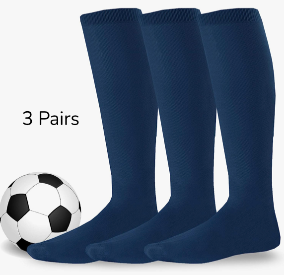 Toddler Soccer Socks Navy Blue Girls Boys Knee High Socks