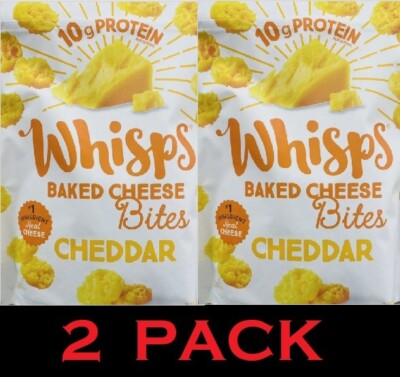 2x Whisps BAKED CHEESE Bites CHEDDAR 100% REAL CHEESE - 3.75 oz Bag - 2 PACK