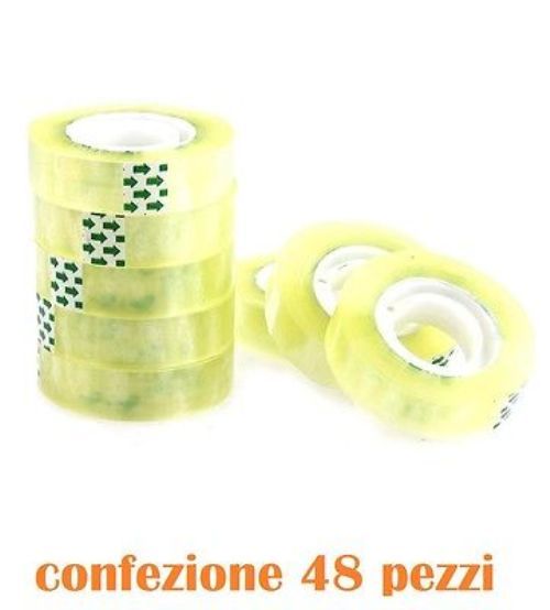Set 48 Pezzi Rotolo Nastro Adesivo Trasparente Piccolo Larghezza 1,8cmx50mt dfh