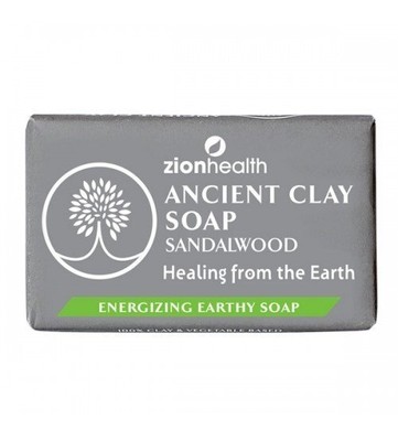 Мыло Zion Health Ancient Clay с сандаловым деревом, кусковое мыло на 6 унций