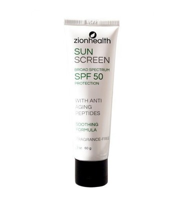 Солнцезащитный крем Zion Health с широким спектром защиты SPF 50 в тюбике по 2 унции