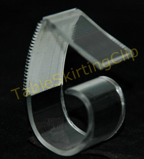 100 LARGE TABLE SKIRTING SKIRT CLIPS | CLIP FITS TABLE EDGES 1.25" TO 2.5" THICK