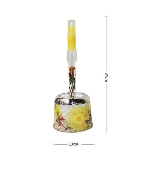 Scopino Wc Porta Scopino Decorato Fiore Giallo Bagno Accessorio dfh