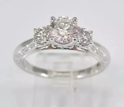 2CT Round Lab-Created Diamond Women 3-Stone Engagement Ring 925 Sterling Silver