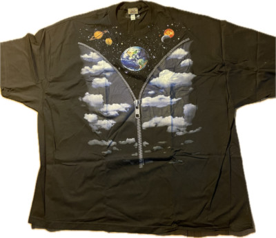 SKY SPACE Zipper-T-SHIRT Earth,Stars,Planets M,L,XL,XXL,3X,4X,5X some VINTAGE
